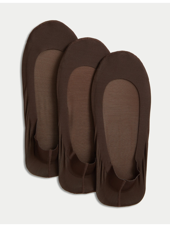 Marks & Spencer 3 ks nízkých šlapek Marks & Spencer hnědá