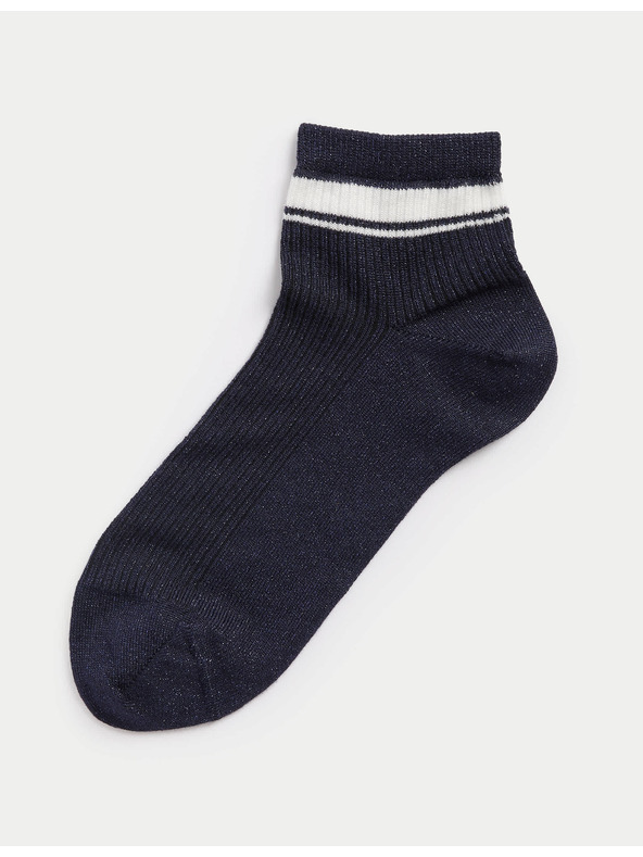 Marks & Spencer Žebrované kotníkové ponožky Sumptuously Soft™ Marks & Spencer námořnická