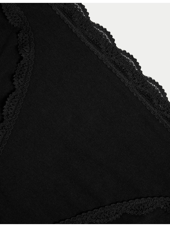 Marks & Spencer Bavlněné krajkové kalhotky, 3 ks Marks & Spencer černá