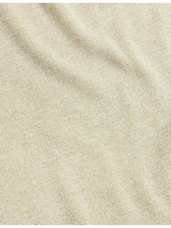 Marks & Spencer Metalický pletený top s výstřihem ke krku Marks & Spencer smetanová