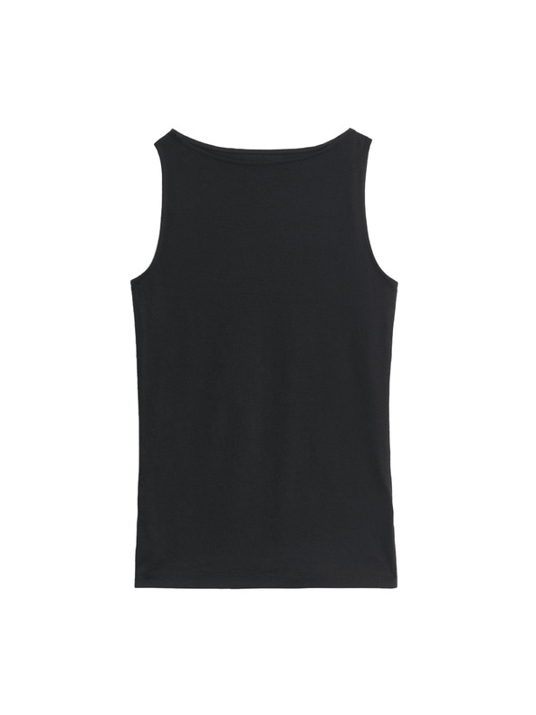 Marks & Spencer Tílkový top s lodičkovým výstřihem s vysokým podílem bavlny Marks & Spencer černá