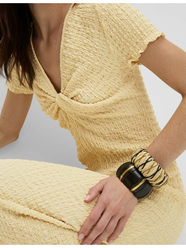 Marks & Spencer Žerzejové texturované midi pouzdrové šaty s výstřihem do V Marks & Spencer