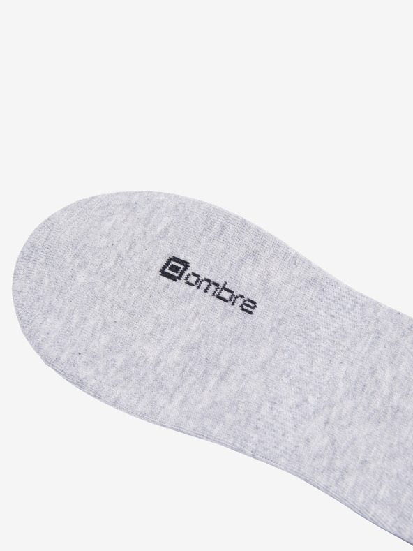 Ombre Clothing Sada tří párů světle šedivých pánských slip on ponožek Ombre Clothing