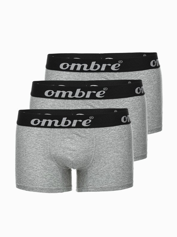 Ombre Clothing Šedé pánské boxerky - 3 pack Ombre Clothing U159