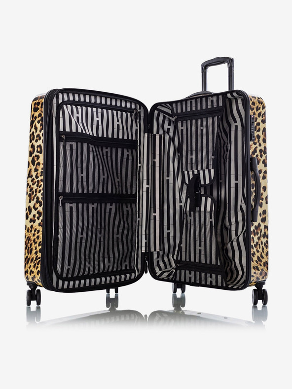 Heys Černo-hnědý vzorovaný cestovní kufr Heys Brown Leopard L