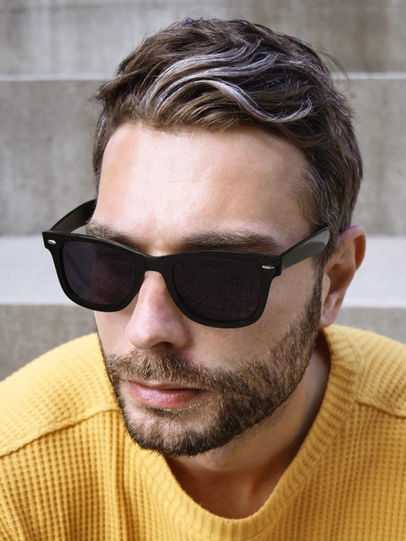 VEYREY VeyRey Sluneční brýle Polarizační lesklé Nerd černé s černými skly