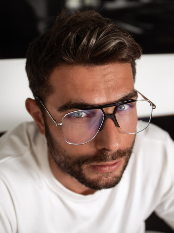 VEYREY Stříbrné brýle blokující modré světlo VeyRey Asa