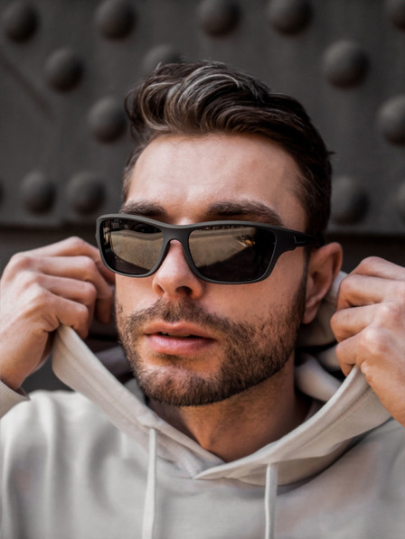 VEYREY Černé polarizační sluneční brýle VeyRey Gustav