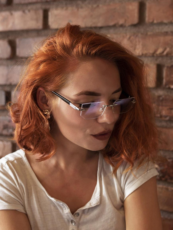VEYREY Brýle blokující modré světlo v stříbrné barvě VeyRey Sallis