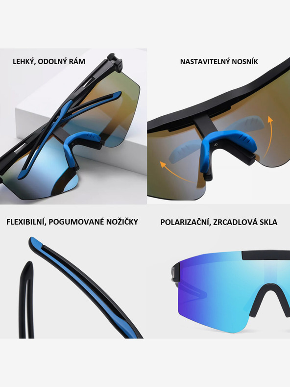 VEYREY Oranžové unisex polarizační sportovní sluneční brýle VeyRey Tarik