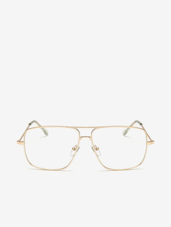 VEYREY Hranaté brýle s čirými skly v zlaté barvě VeyRey Miles