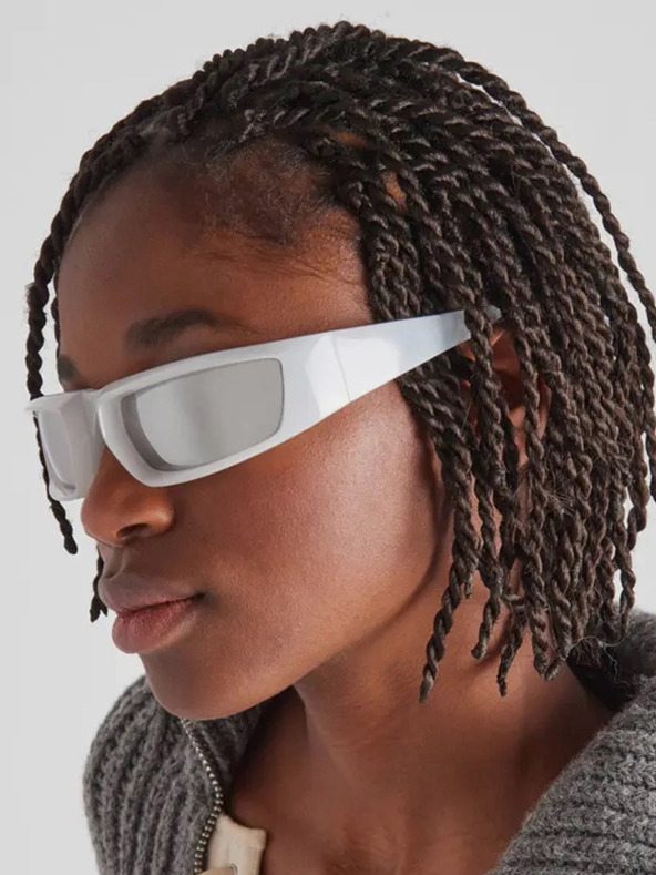 VEYREY Bílé unisex sportovní sluneční brýle VeyRey Steampunk Istephiel