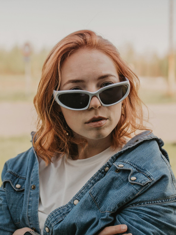 VEYREY Bílé unisex sluneční brýle VeyRey Steampunk Telos