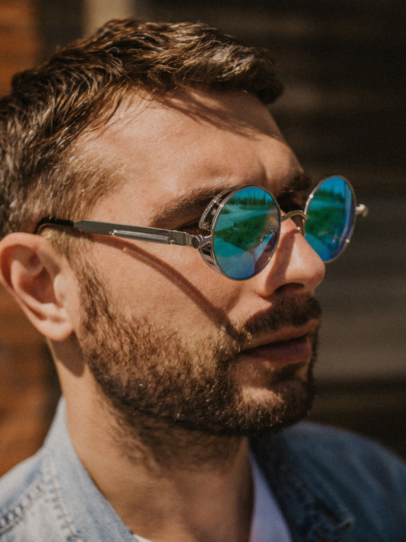 VEYREY Stříbrné unisex sluneční brýle VeyRey Emphunnyial