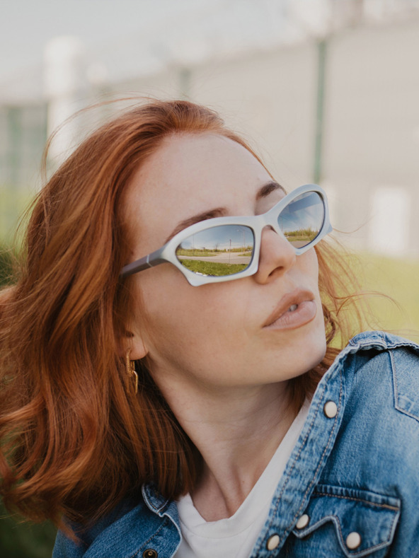 VEYREY Bílé unisex sluneční brýle VeyRey Narel