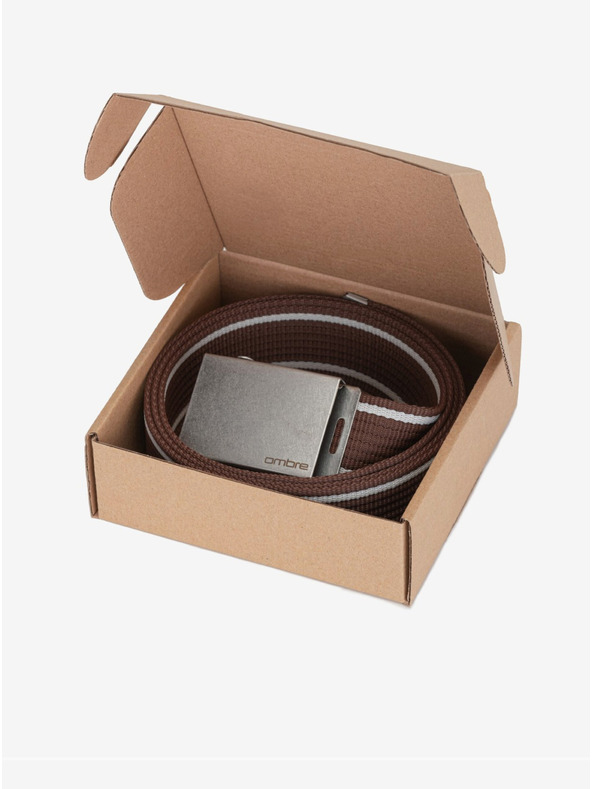 Ombre Clothing Hnědý pánský pásek Ombre Clothing