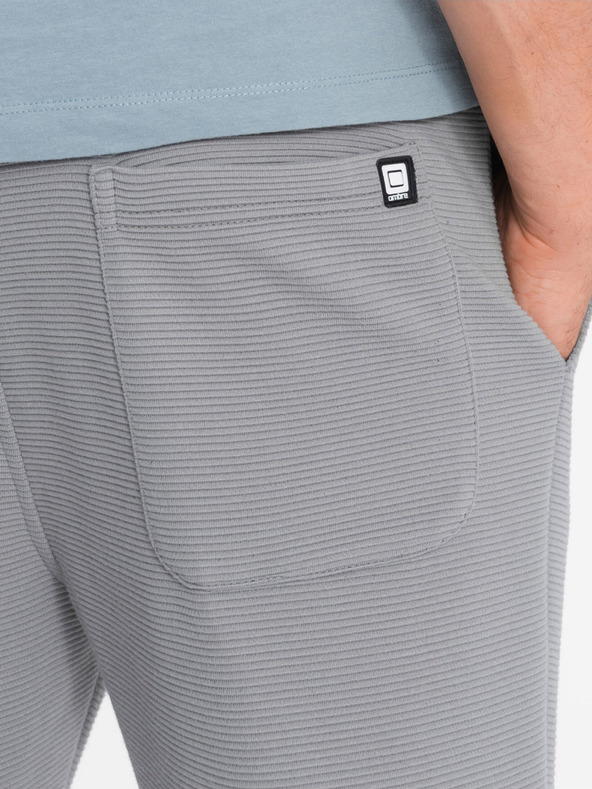 Ombre Clothing Šedé pánské basic tepláky Ombre Clothing Ottoman