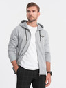 Ombre Clothing Světle šedá pánská mikina s kapucí Ombre Clothing
