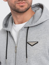 Ombre Clothing Světle šedá pánská mikina s kapucí Ombre Clothing