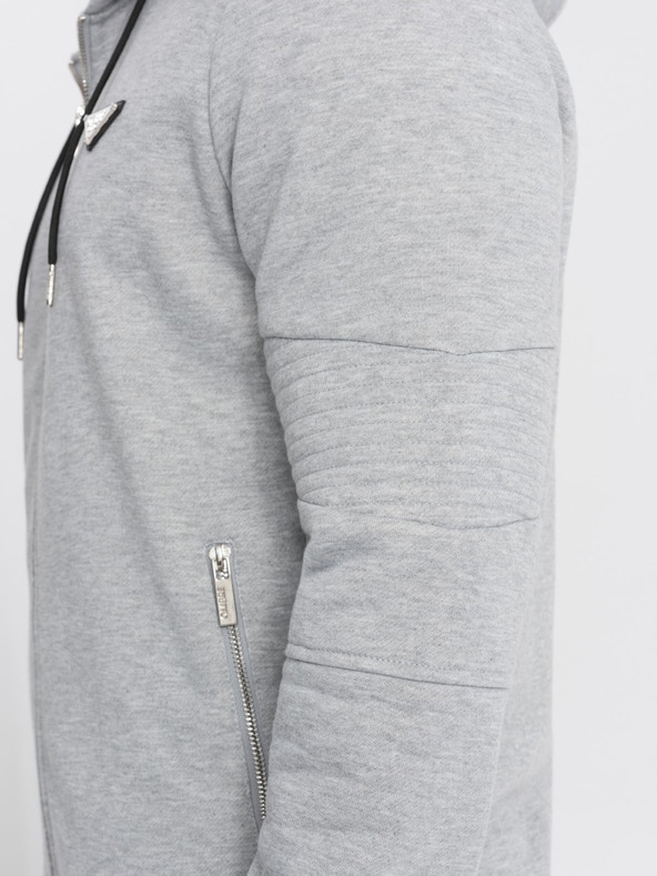 Ombre Clothing Světle šedá pánská mikina s kapucí Ombre Clothing