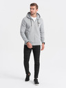 Ombre Clothing Světle šedá pánská mikina s kapucí Ombre Clothing