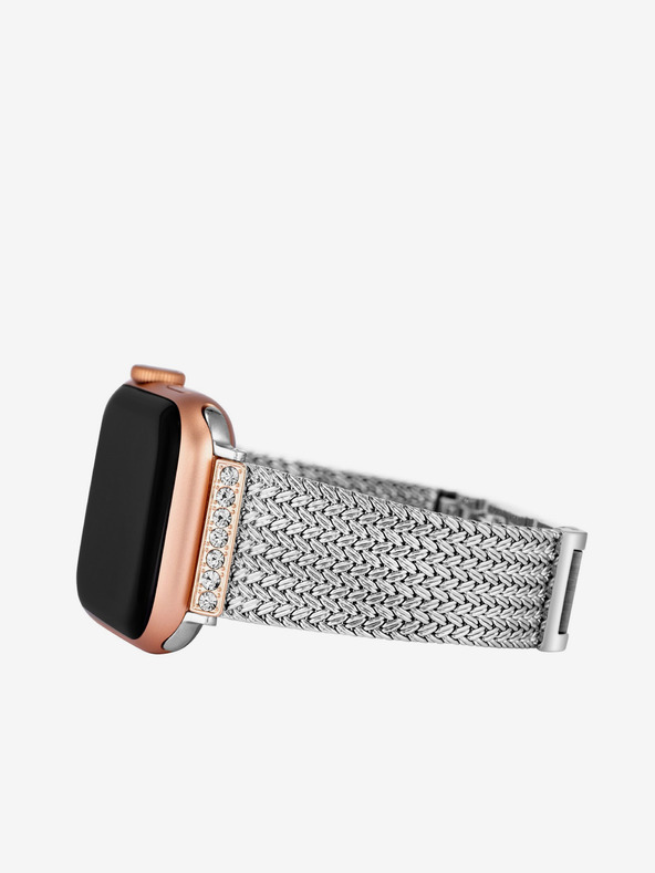 Anne Klein Řemínek pro hodinky Apple Watch s krystaly ve stříbrné barvě Anne Klein