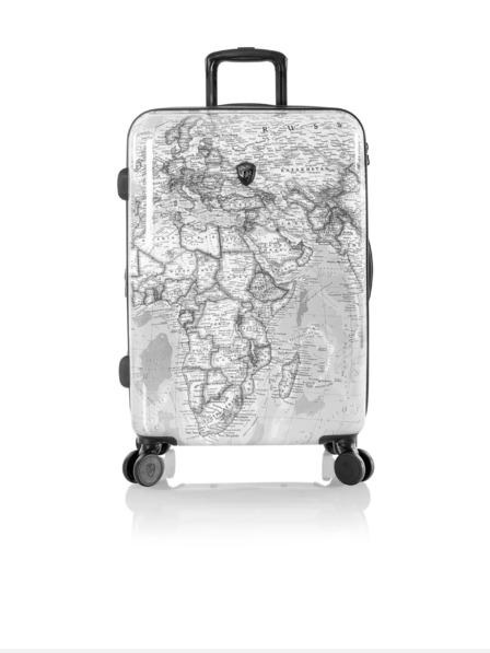 Heys Černo-bílý vzorovaný cestovní kufr Heys Journey 3G M Black/White Map