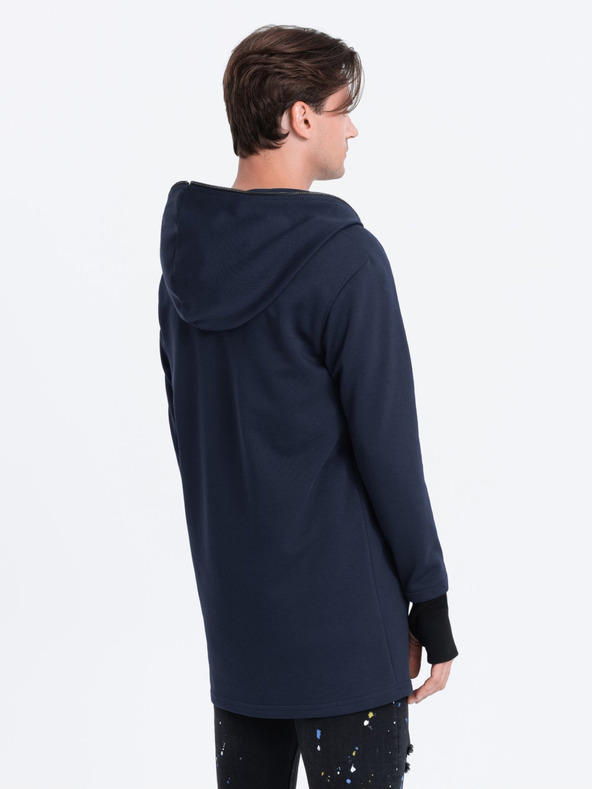 Ombre Clothing Tmavě modrá pánská mikina s kapucí Ombre Clothing