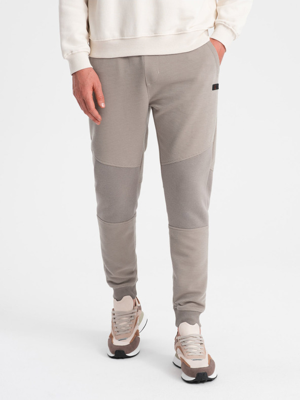 Ombre Clothing Světle šedé pánské tepláky Ombre Clothing