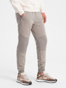 Ombre Clothing Světle šedé pánské tepláky Ombre Clothing