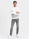 Ombre Clothing Šedo-bílá pánská mikina Ombre Clothing