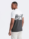 Ombre Clothing Bílo-šedé pánské tričko s potiskem Ombre Clothing