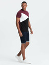 Ombre Clothing Vínové pánské bavlněné tričko Ombre Clothing