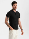 Ombre Clothing Černé pánské basic polo tričko Ombre Clothing