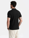 Ombre Clothing Černé pánské basic polo tričko Ombre Clothing