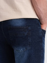 Ombre Clothing Tmavě modré pánské džínové kraťasy Ombre Clothing