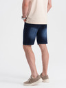 Ombre Clothing Tmavě modré pánské džínové kraťasy Ombre Clothing