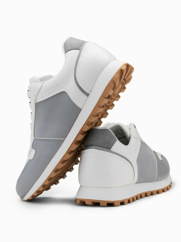 Ombre Clothing Bílo-šedé pánské tenisky Ombre Clothing