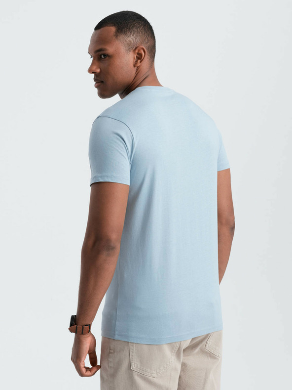 Ombre Clothing Světle modré pánské tričko s potiskem San Francisco Ombre Clothing