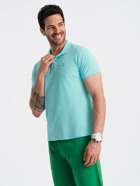 Ombre Clothing Mentolové pánské basic polo tričko Ombre Clothing