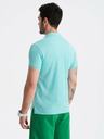 Ombre Clothing Mentolové pánské basic polo tričko Ombre Clothing