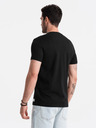 Ombre Clothing Černé pánské tričko s potiskem Ombre Clothing