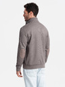 Ombre Clothing Šedá pánská bunda s vysokým límcem a fleecovým vnitřkem Ombre Clothing