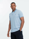Ombre Clothing Světle modré pánské žíhané polo tričko Ombre Clothing