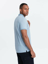 Ombre Clothing Světle modré pánské žíhané polo tričko Ombre Clothing