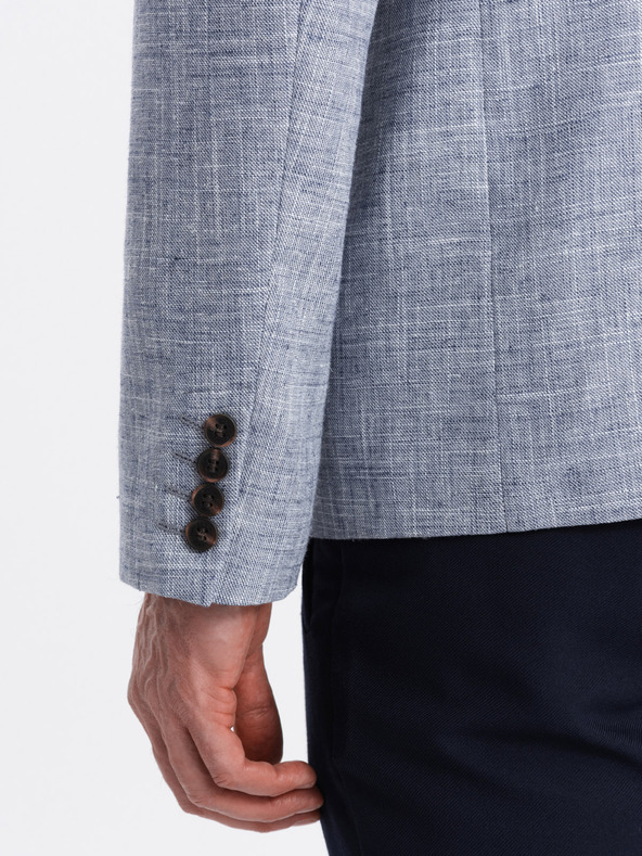 Ombre Clothing Světle modré pánské sako Ombre Clothing