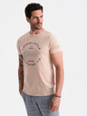 Ombre Clothing Světle růžové pánské tričko s potiskem Ombre Clothing