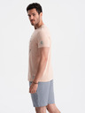 Ombre Clothing Světle růžové pánské tričko s potiskem Ombre Clothing