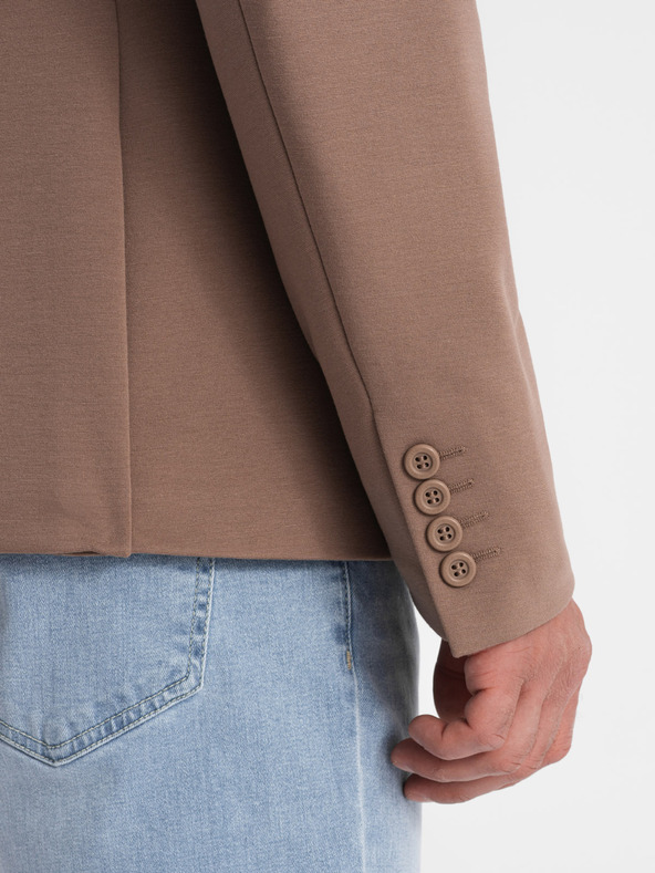 Ombre Clothing Béžové pánské sako s kapsami Ombre Clothing