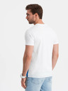 Ombre Clothing Bílo-modré pánské bavlněné tričko Ombre Clothing